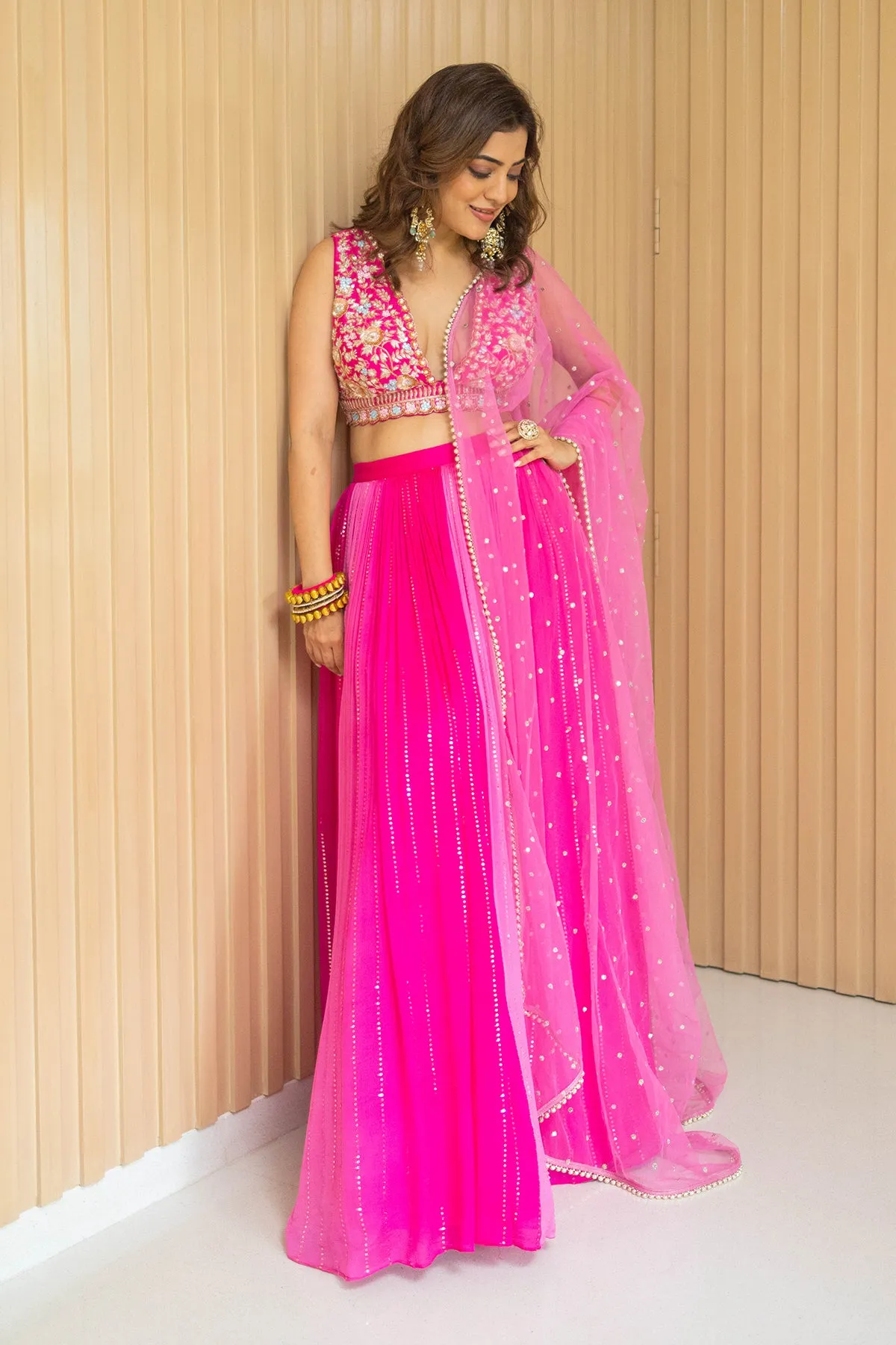Nisha Aggarwal in Ombre Meadow Set