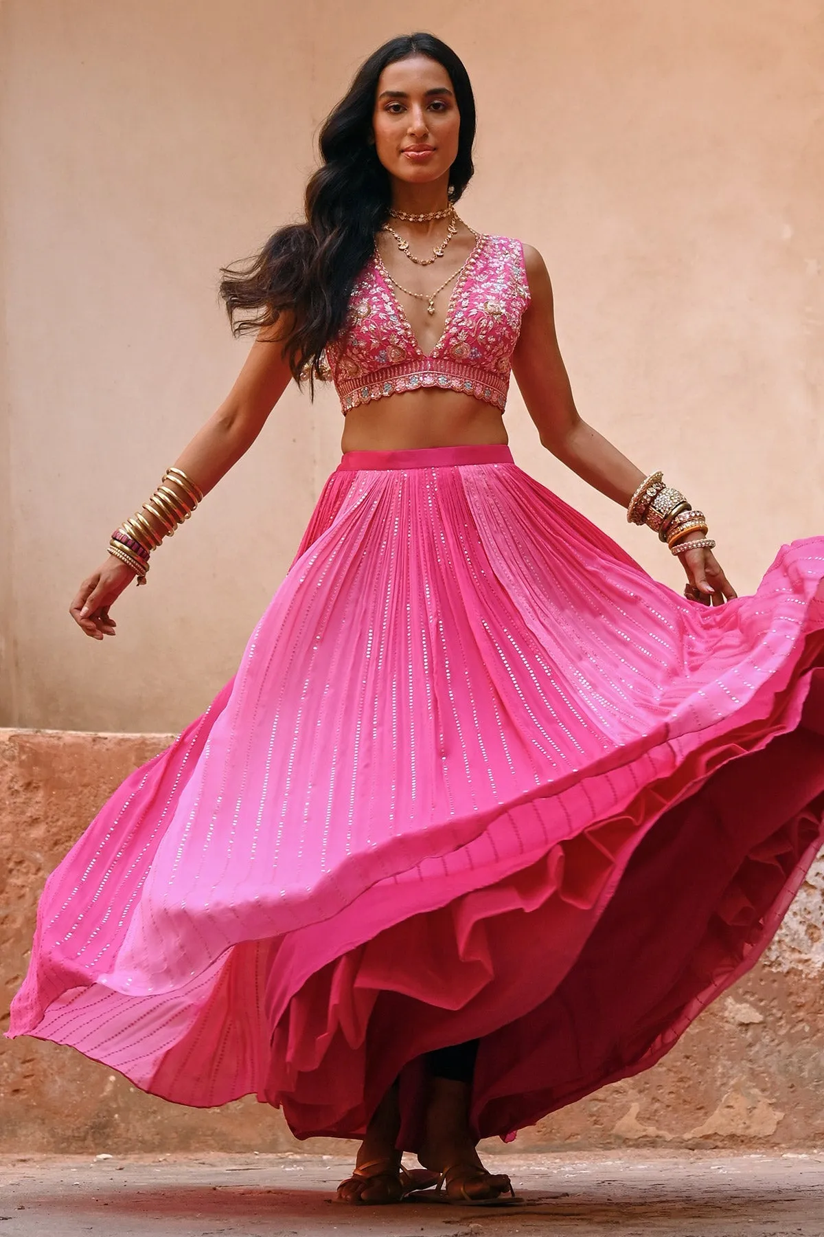 Nisha Aggarwal in Ombre Meadow Set