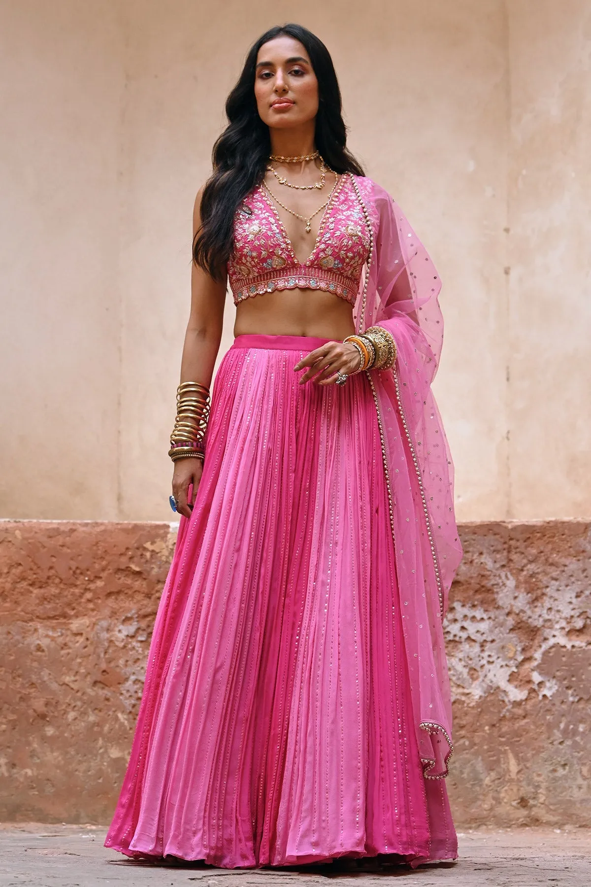 Nisha Aggarwal in Ombre Meadow Set