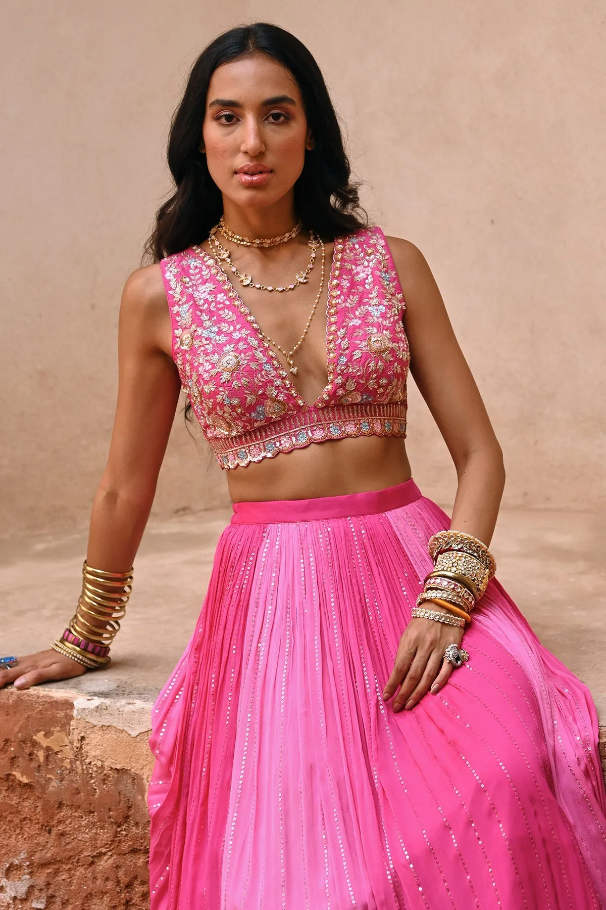 Nisha Aggarwal in Ombre Meadow Set