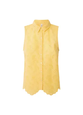PepeJeans Camicia da donna smanicata traforata Eris PL304553 039 shine