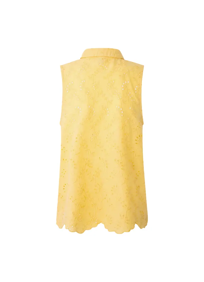 PepeJeans Camicia da donna smanicata traforata Eris PL304553 039 shine