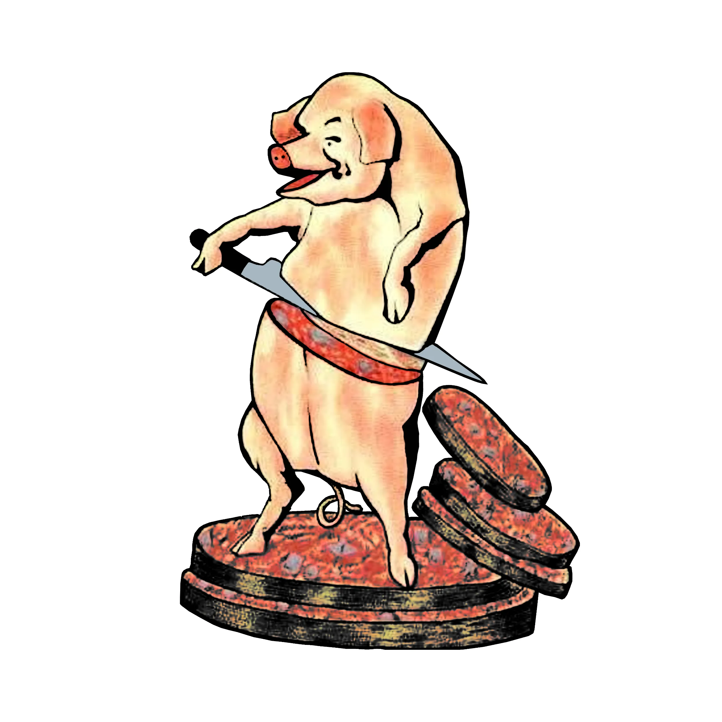 Pig Cutting Itself Classic Tee
