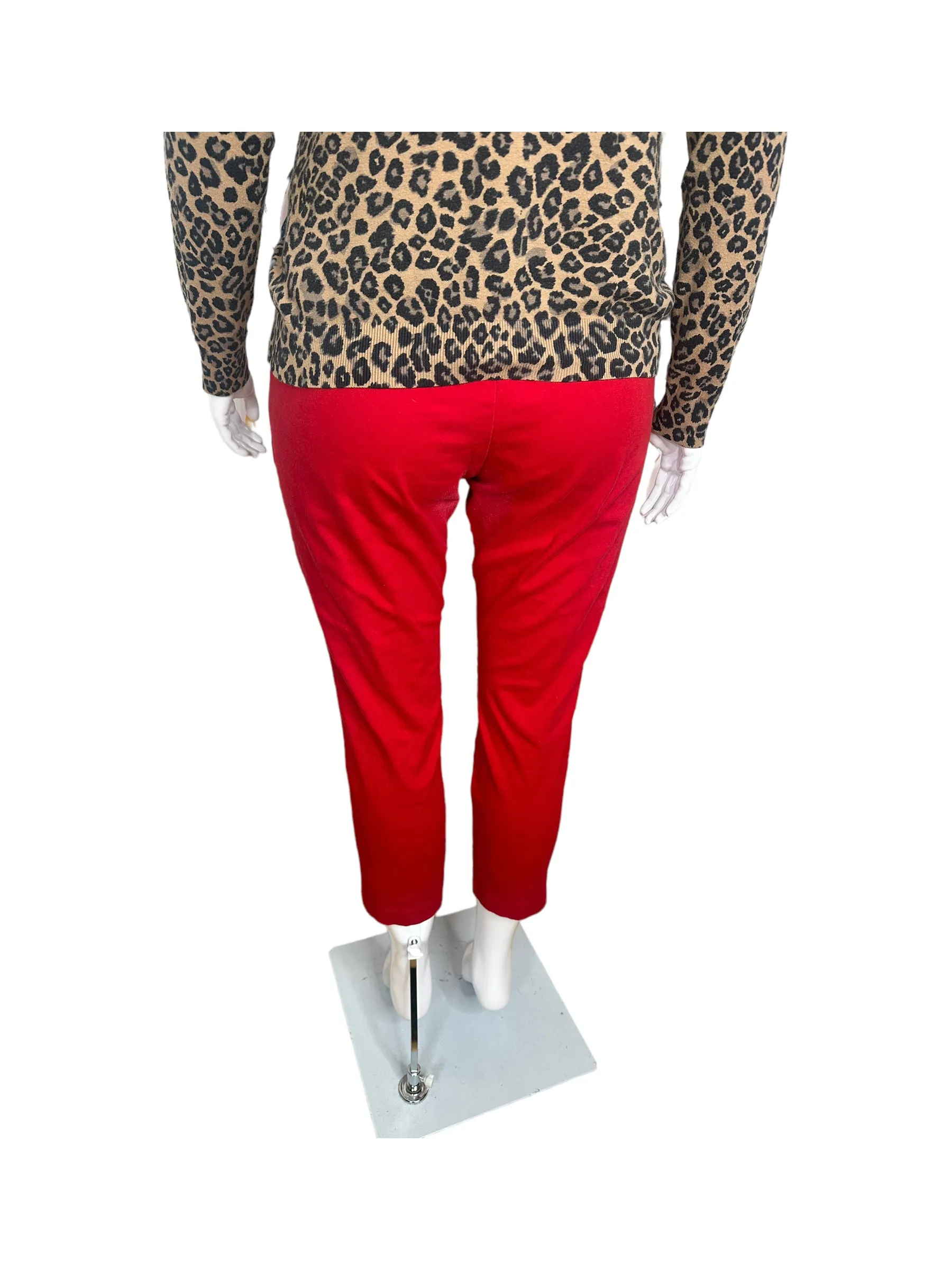 Red Stretchy Capri Pants