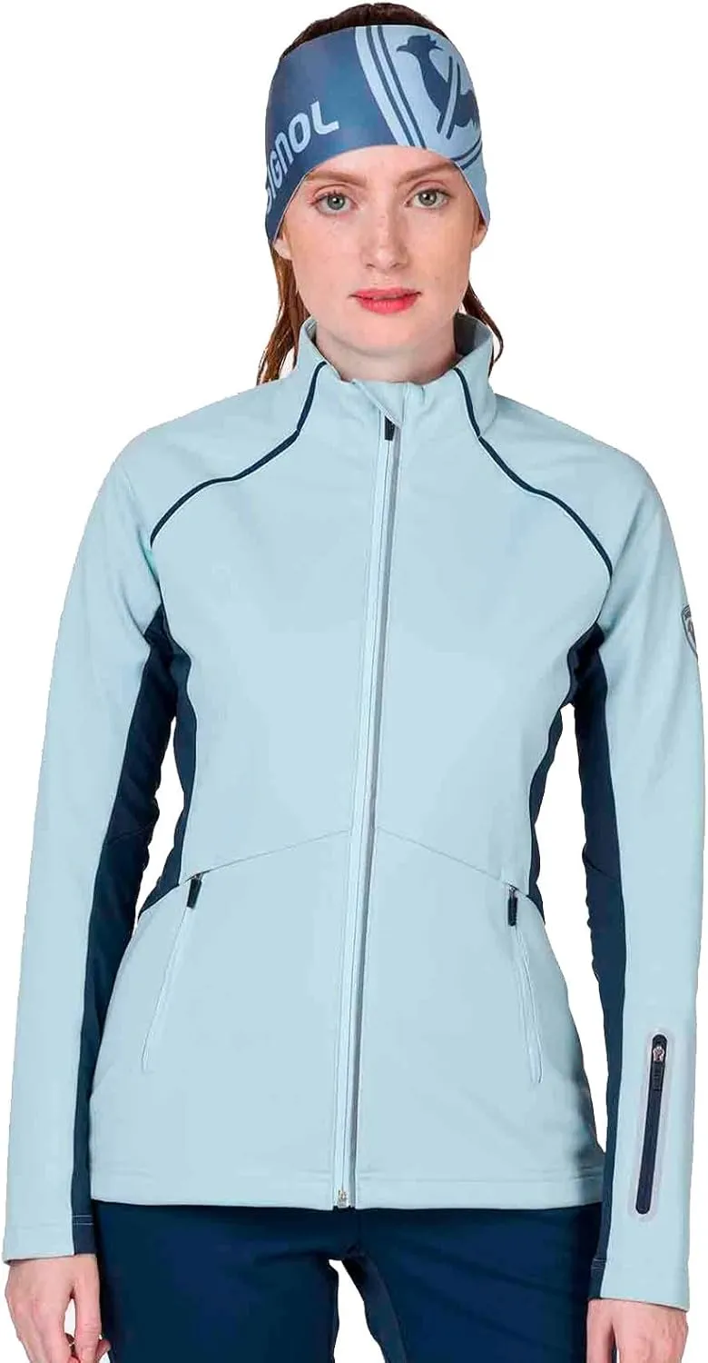 ROSSIGNOL Women's Soft Shell Windproof Waterproof Breathable Classic Fit Zip Up Lightweight Jacket