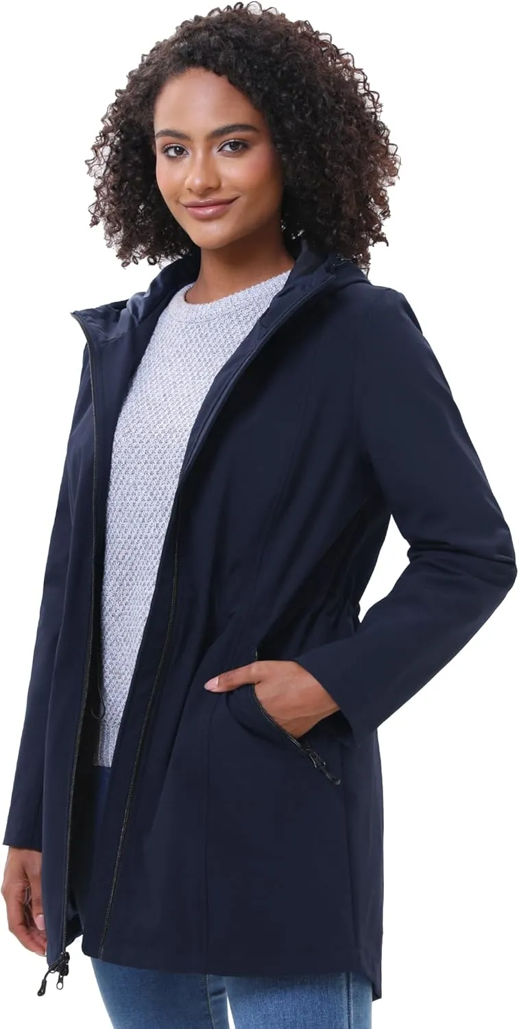 ROYAL MATRIX Women's Waterproof Fleece Lined Softshell Jacket Hooded Breathable Windbreaker Rain Jacket