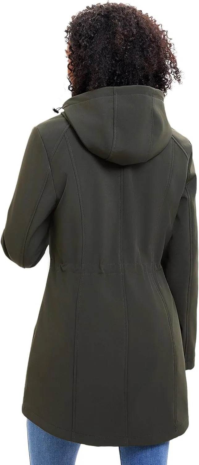 ROYAL MATRIX Women's Waterproof Fleece Lined Softshell Jacket Hooded Breathable Windbreaker Rain Jacket