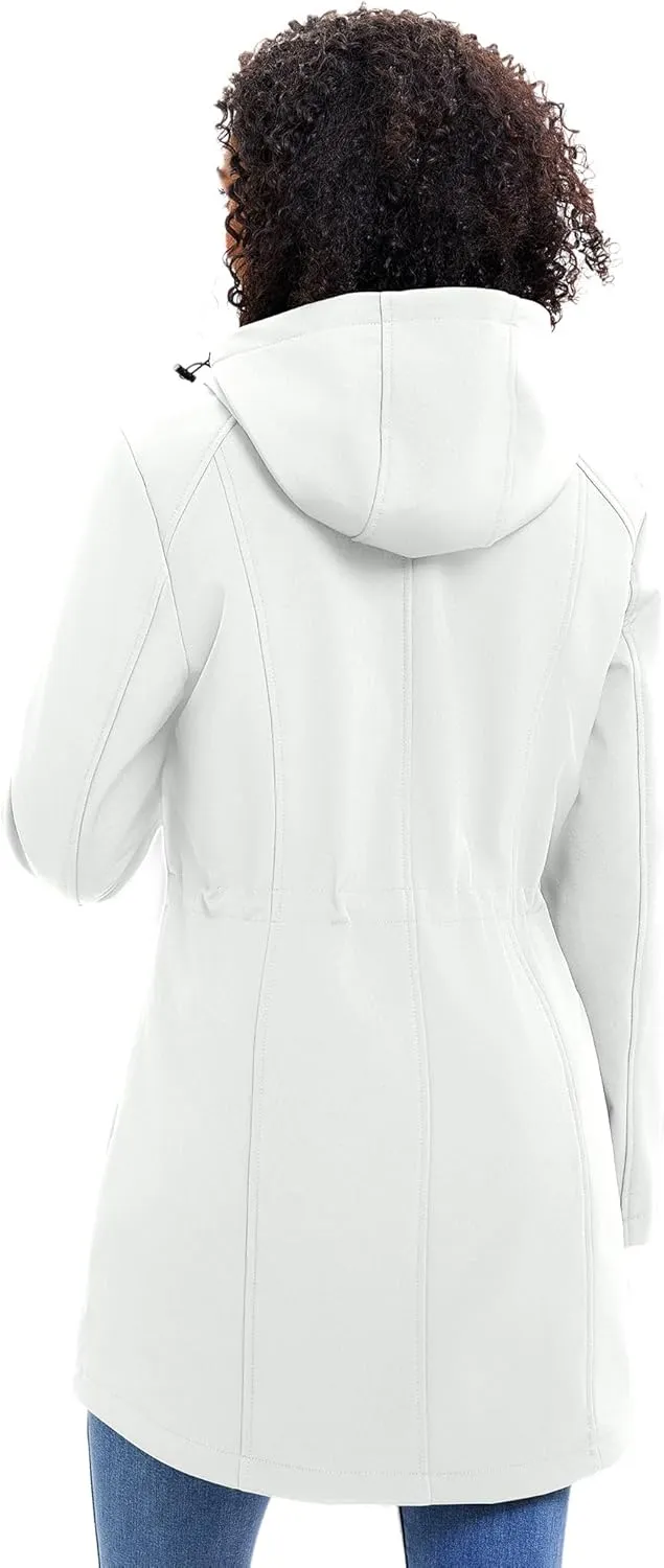 ROYAL MATRIX Women's Waterproof Fleece Lined Softshell Jacket Hooded Breathable Windbreaker Rain Jacket
