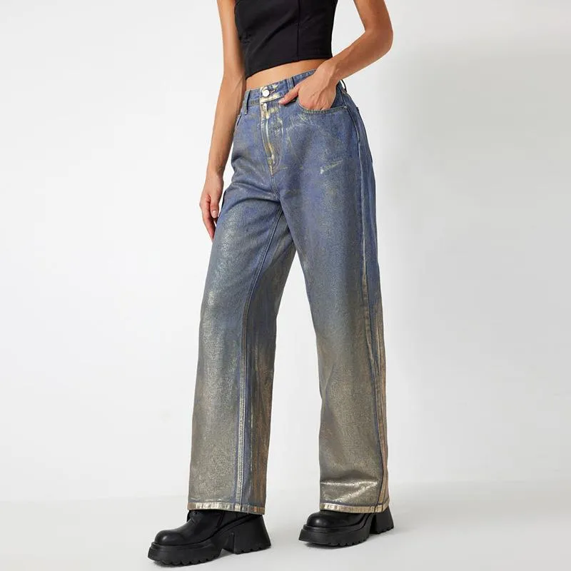 Spray Paint Gradient Casual Jeans