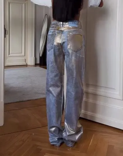 Spray Paint Gradient Casual Jeans