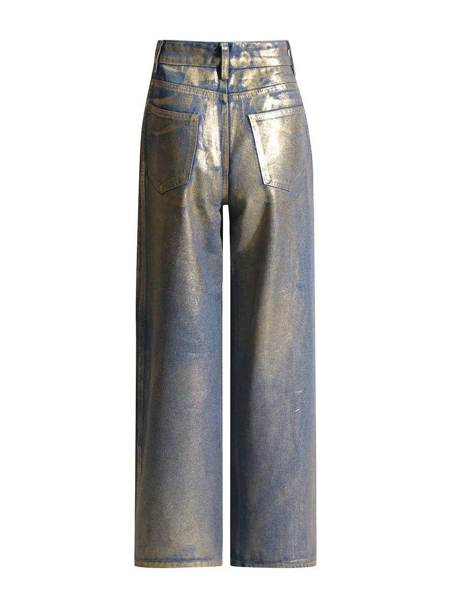 Spray Paint Gradient Casual Jeans