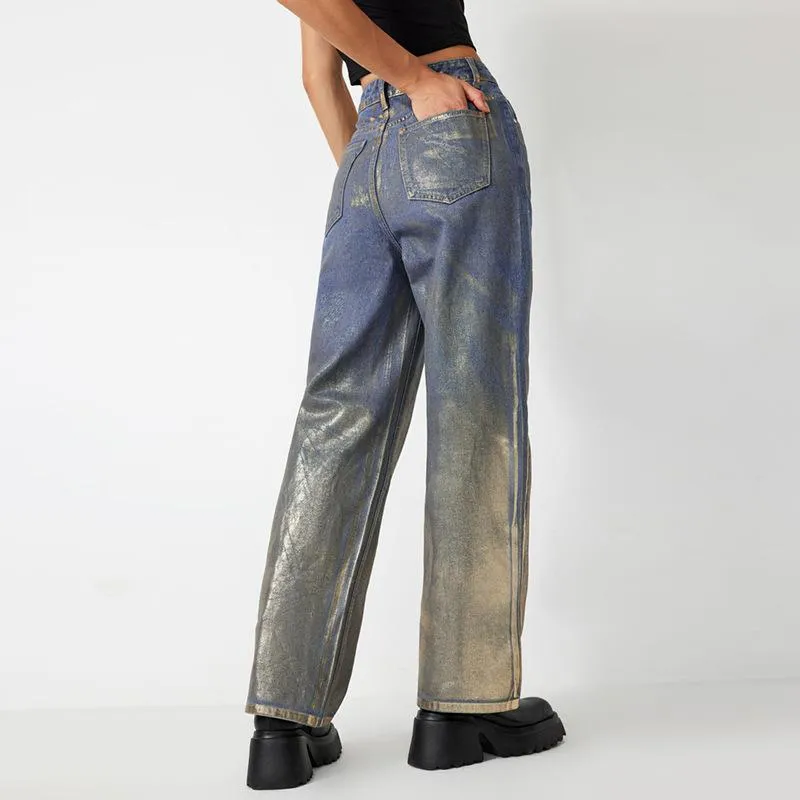 Spray Paint Gradient Casual Jeans