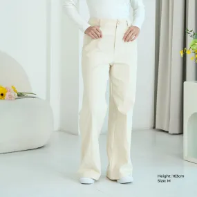 Straight-Leg Twill Stretchy Pants