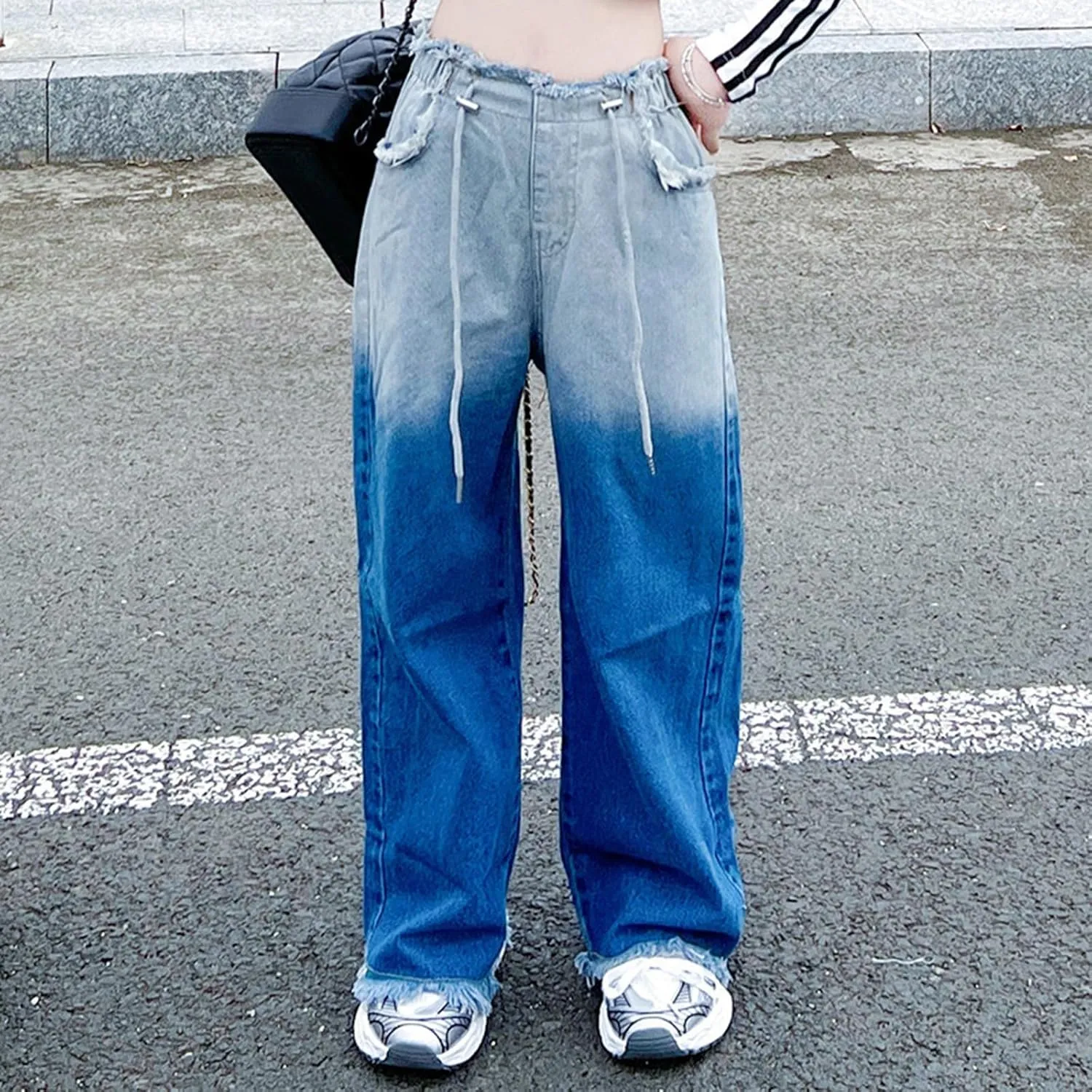 Toddler Baby Girls' Gradient Jeans Autumn Trousers Children Korean Style Girls School Denim Jeans 2025 Casual Jeans