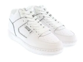 Versace Jeans Couture Signature Mid Top Lace Up White Sneakers-