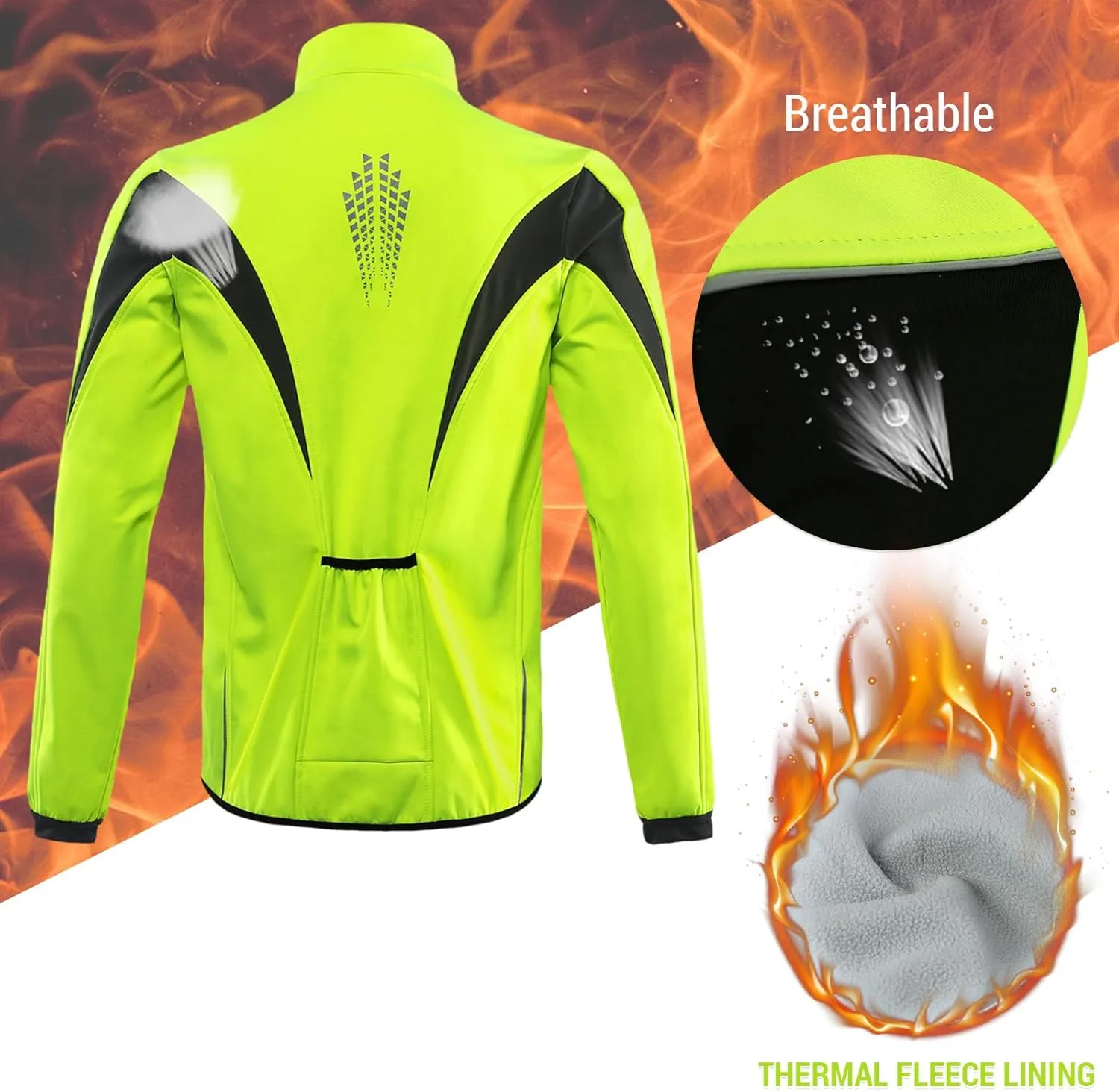 Winter Warm UP Cycle Jacket Breathable Bike Outerwear Windproof Waterproof Cycle Jacket