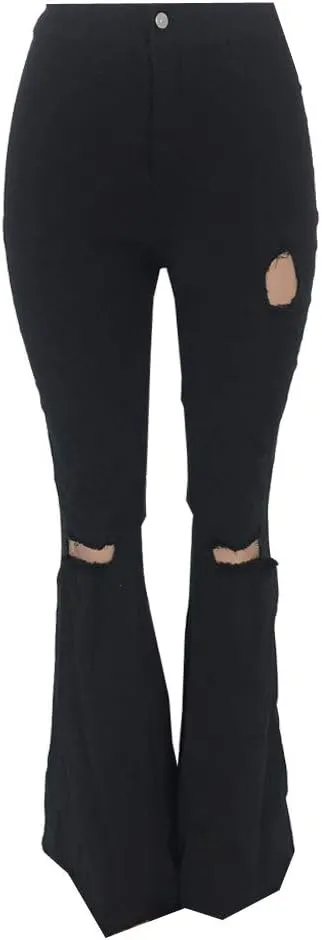 Womens Casual Straight Leg Jeans Petite to Plus Size Stretch Wide Leg Jeans Baggy Loose Flared Mom Jeans