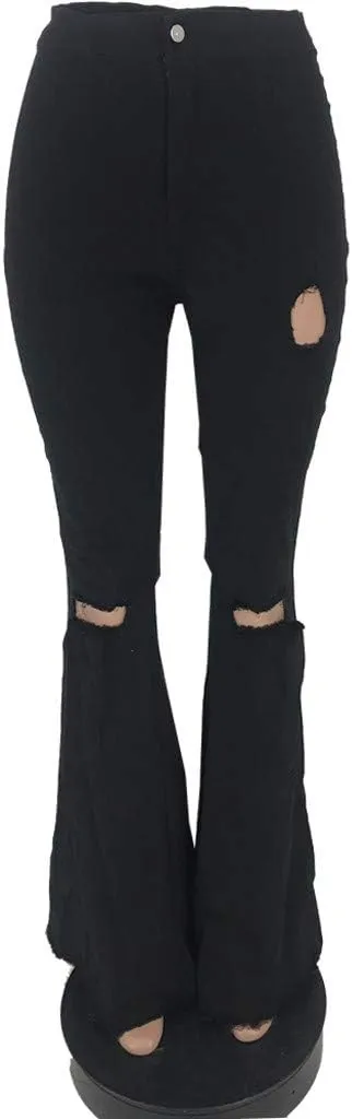 Womens Casual Straight Leg Jeans Petite to Plus Size Stretch Wide Leg Jeans Baggy Loose Flared Mom Jeans
