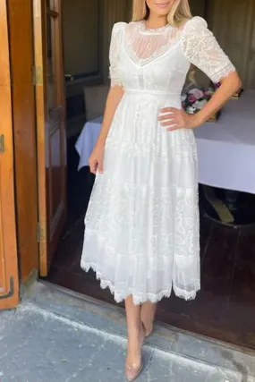 Women's elegant mesh lace dress