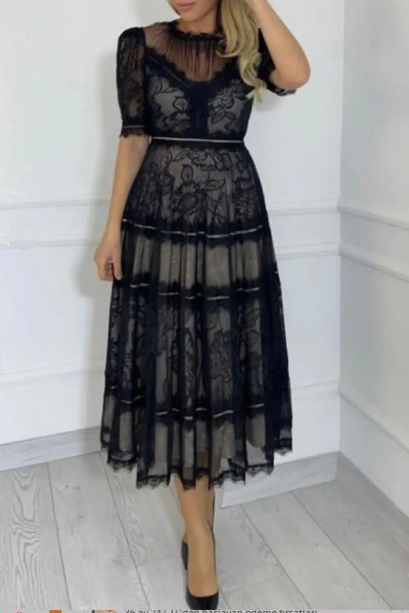 Women's elegant mesh lace dress