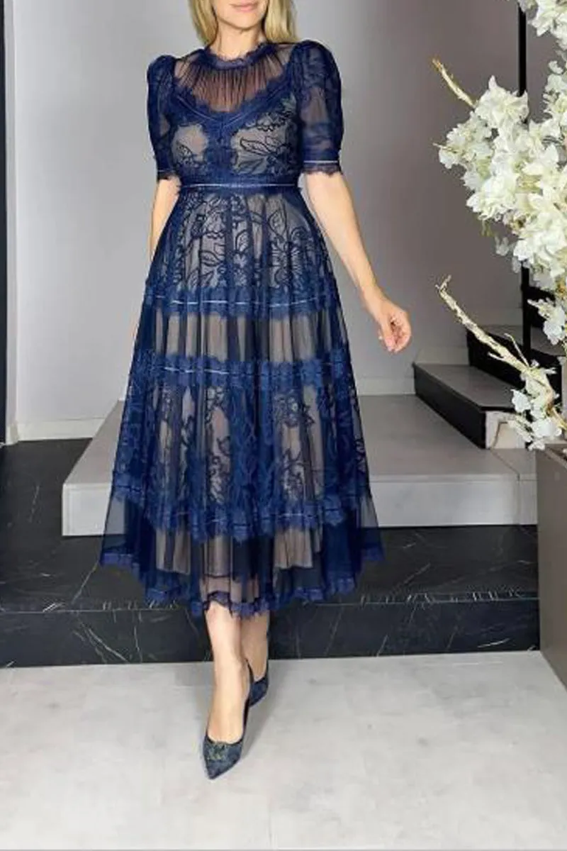 Women's elegant mesh lace dress