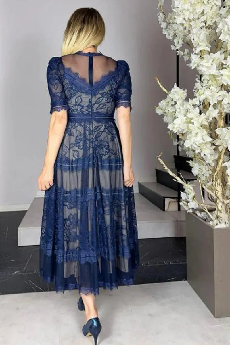 Women's elegant mesh lace dress