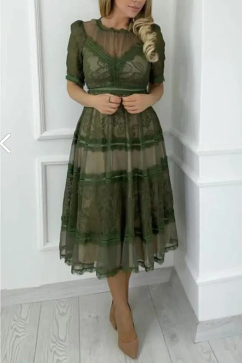 Women's elegant mesh lace dress