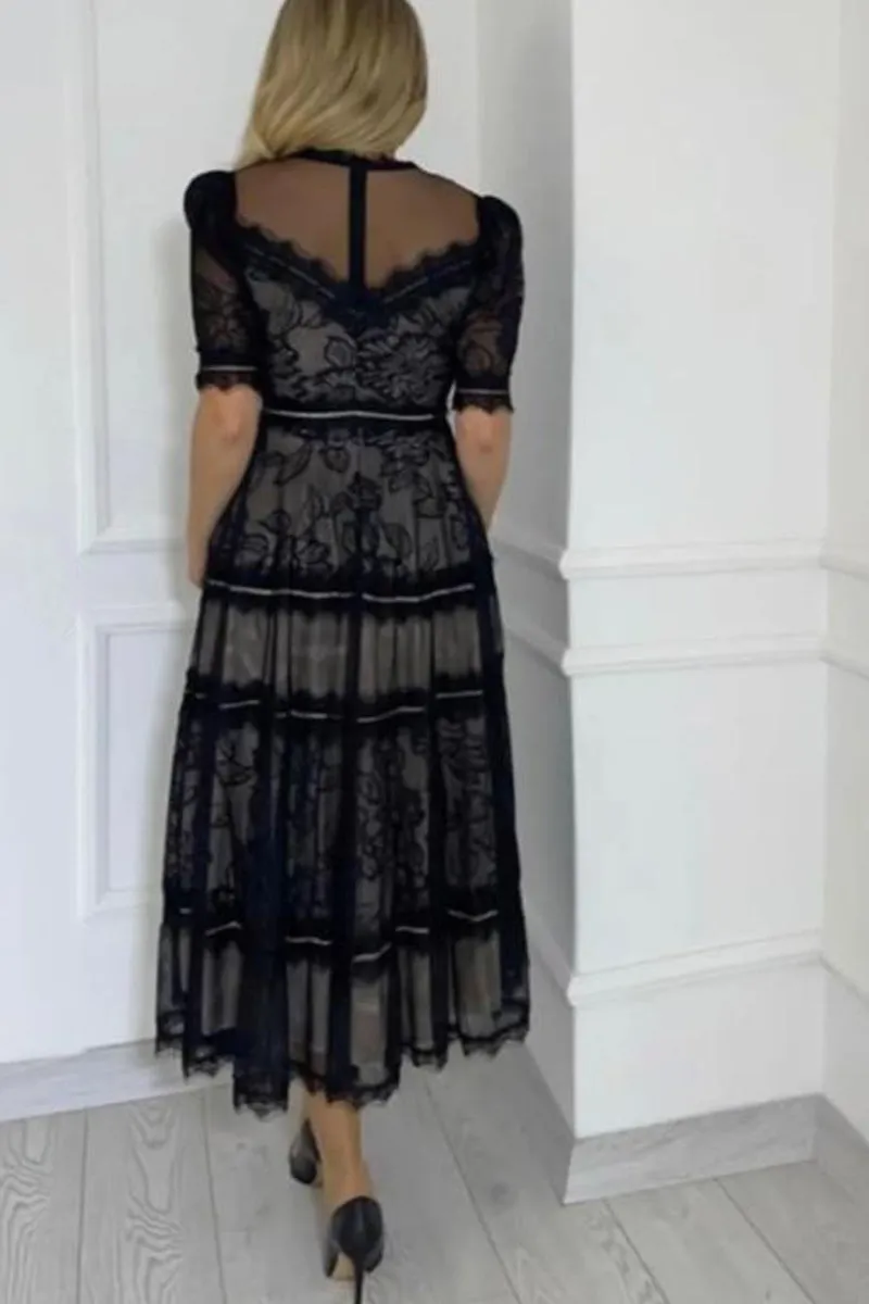 Women's elegant mesh lace dress