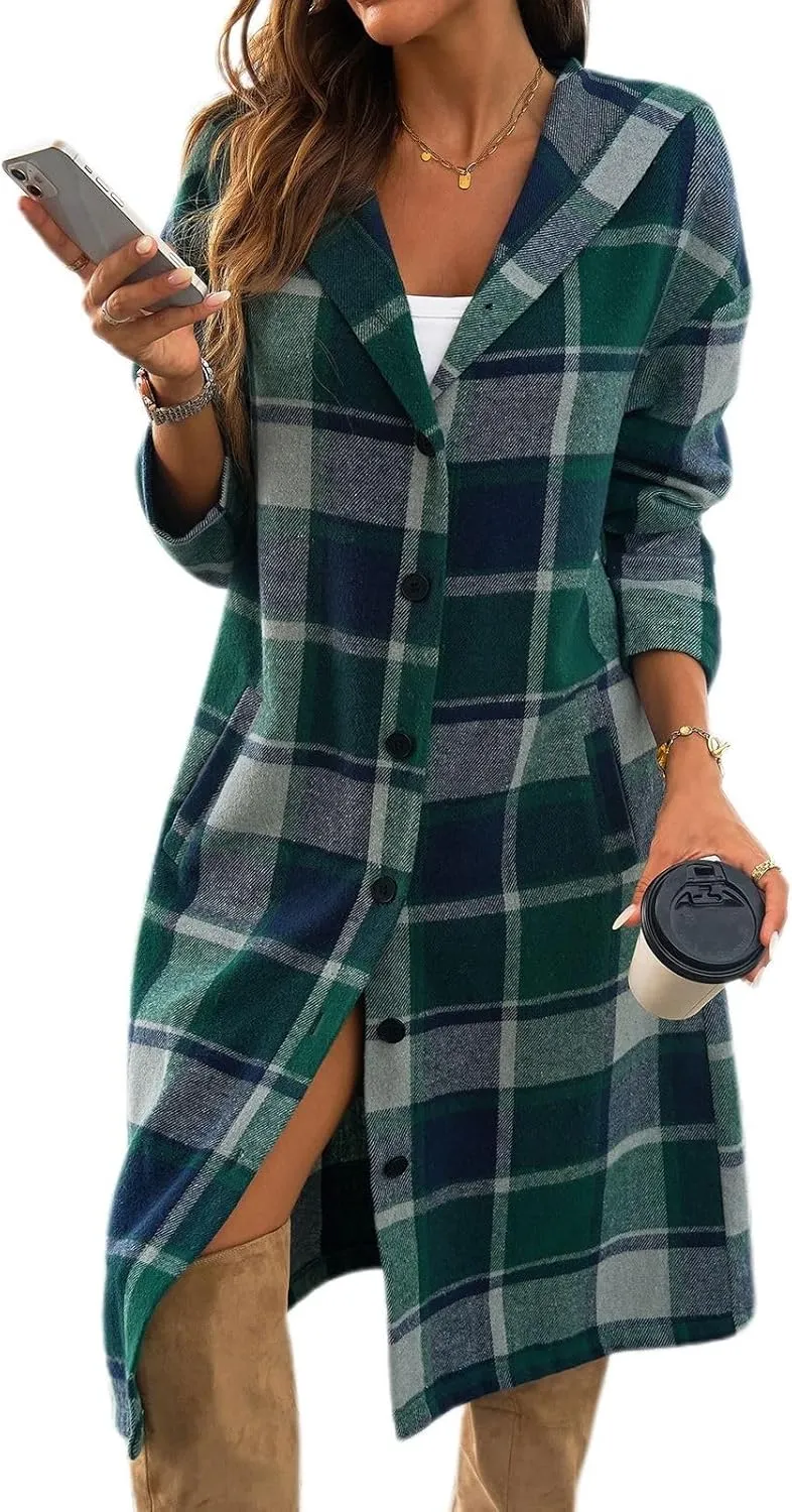 Women's Winter Trench Coat Snow Coat Long Shacket Hooded Long Sleeve Oversized Soft Spring Trench Coats