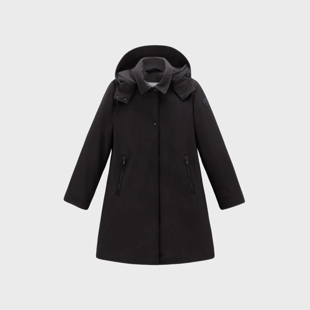 Woolrich Women's Firth Down Hooded Trench Black