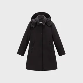 Woolrich Women's Firth Down Hooded Trench Black