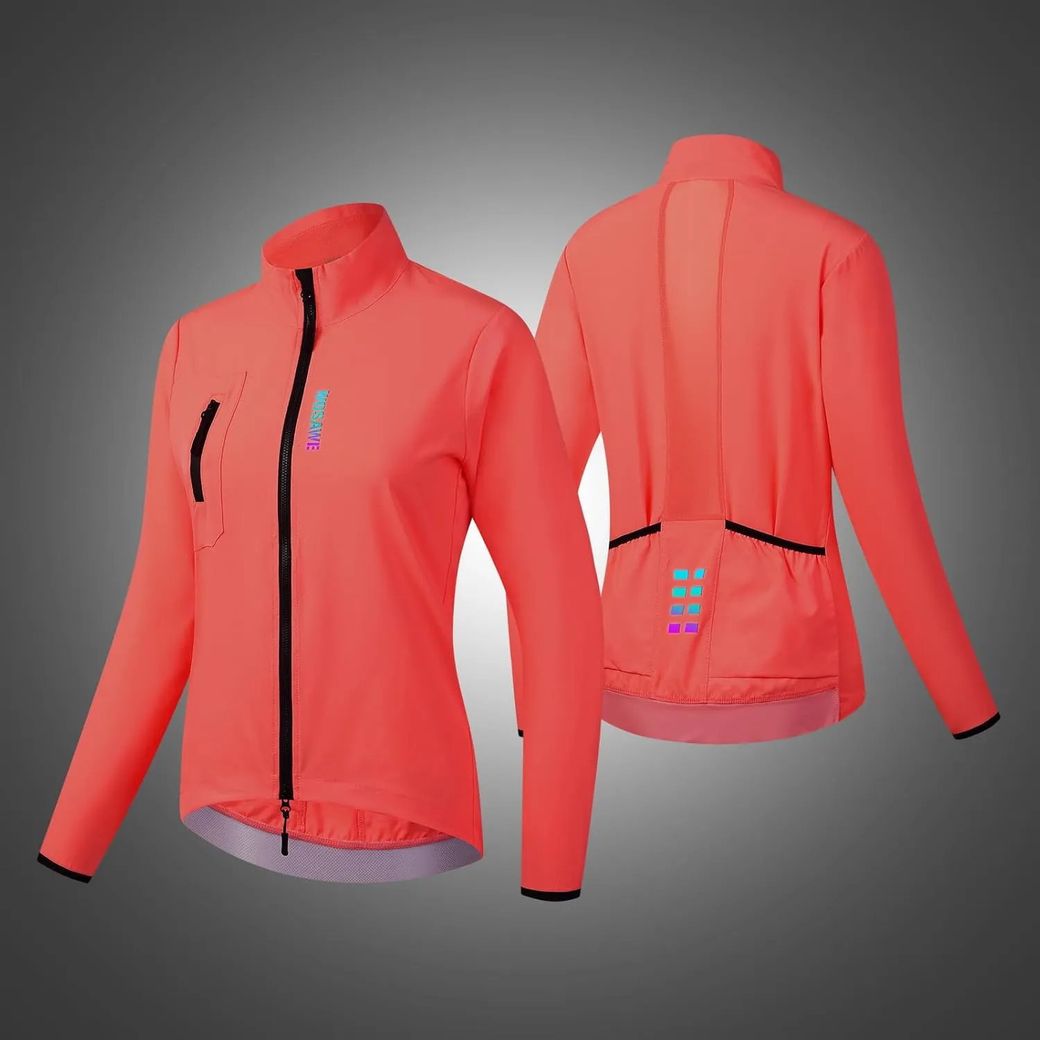 WOSAWE Women's Cycling Jacket Lightweight Breathable Mountain Bike Tops Running Sports Coat