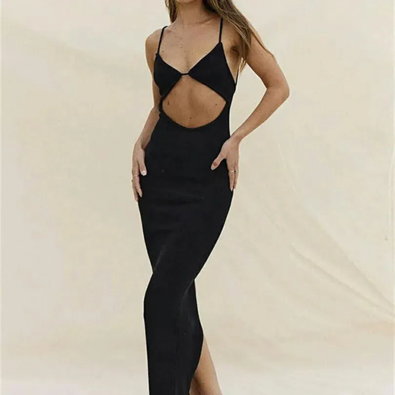 wsevypo Backless Suspender Beach Dress Elegant Party Mini Sundress