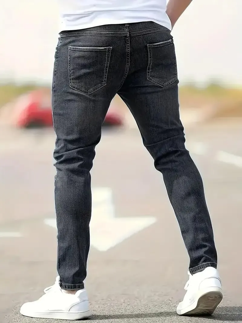 ZAFUL Men's Skinny Jeans Slim Fit Stretch Jeans Washed Flex Jeans Fashion Denim Pants