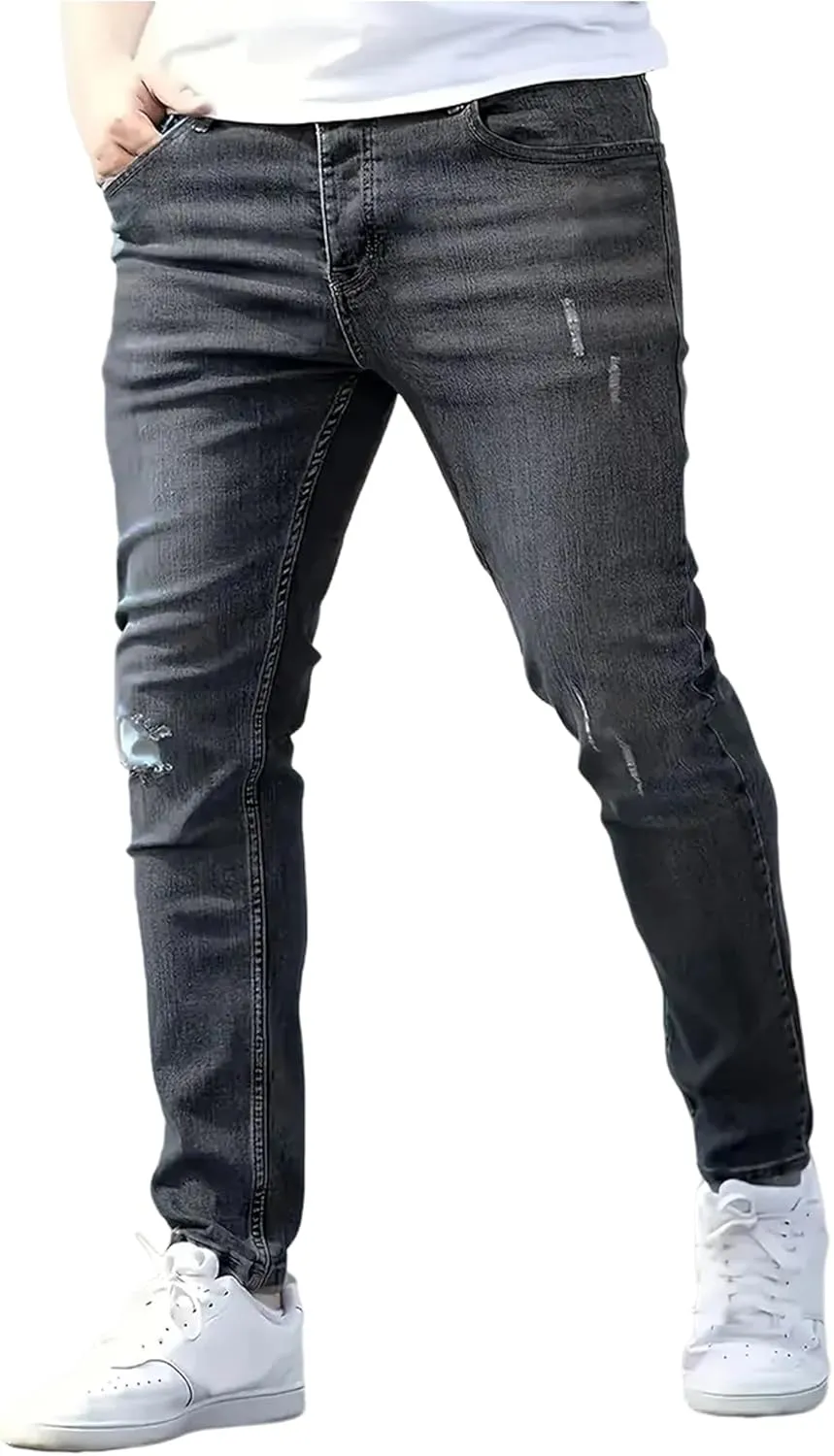 ZAFUL Men's Skinny Jeans Slim Fit Stretch Jeans Washed Flex Jeans Fashion Denim Pants
